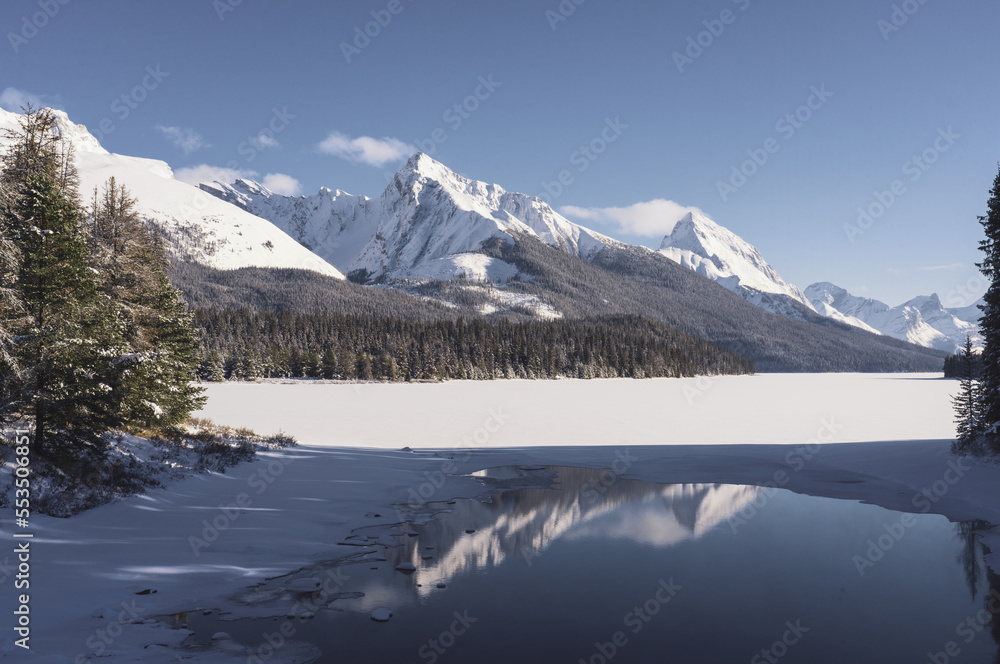 Maligne Lake Winter during Winter