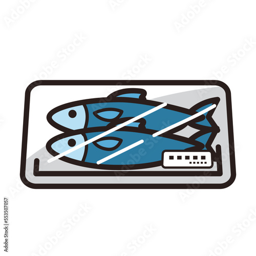 Illustration of a fish in a pack.