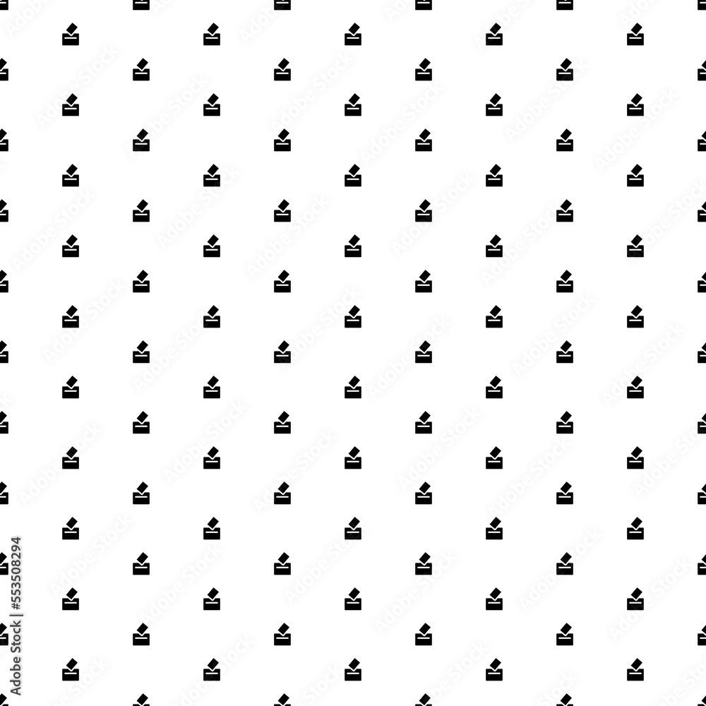 Square seamless background pattern from geometric shapes. The pattern is evenly filled with black vote symbols. Vector illustration on white background