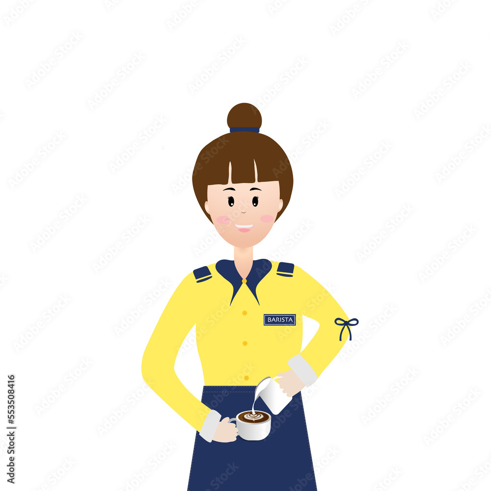 Barista woman holding a coffee mug in a coffee shop or cafe.PNG Barista woman holding a coffee mug in a coffee shop or cafe.PNG