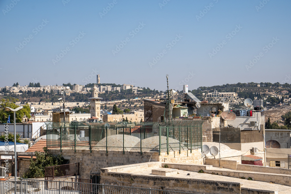 View from the rooftop of a building in Jerusalem's old town