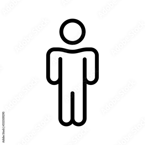 Human line icon. Personality, homo sapiens, anatomy, people, body, man, life, citizen. Science concept. Vector line icon on white background