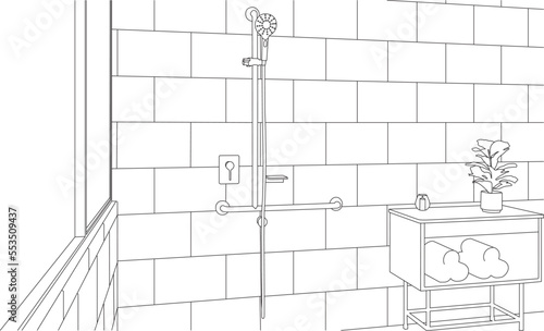Lineart Interior bathroom of a house