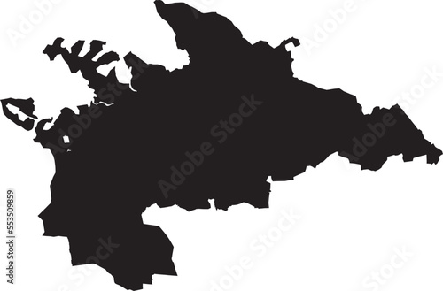 Black flat blank vector map of the German town of VILLINGEN-SCHWENNINGEN  GERMANY