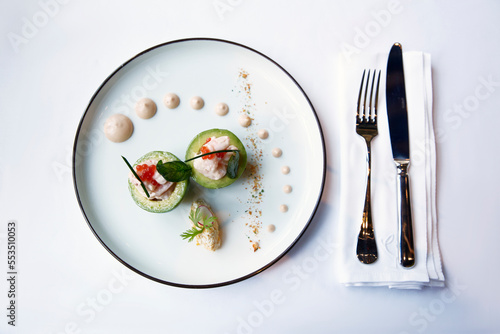 excellent food served on a white background