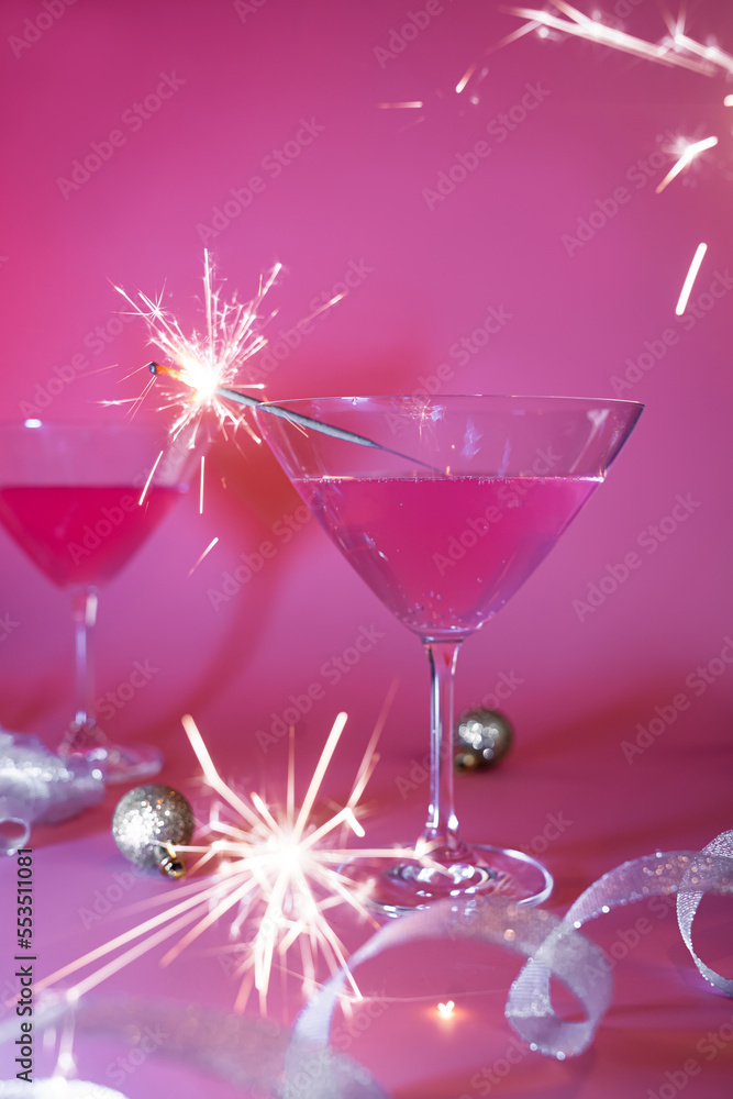 two glasses of champagne and fireworks two glasses of champagne and fireworks