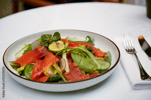 excellent food served on a white background