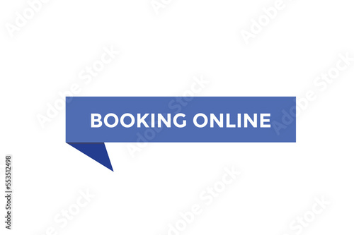 Booking online button web banner template Vector Illustration
