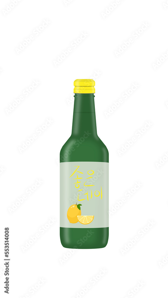 Jinro Chamisul Lemonade Soju bottle or Korean alcohol Soju(Chamisul) concept vector illustration, PNG transparent background Jinro Chamisul Lemonade Soju bottle or Korean alcohol Soju(Chamisul) concept vector illustration, PNG transparent background