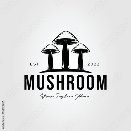 mushroom or toadstool or shiitake fungus logo vector illustration design.