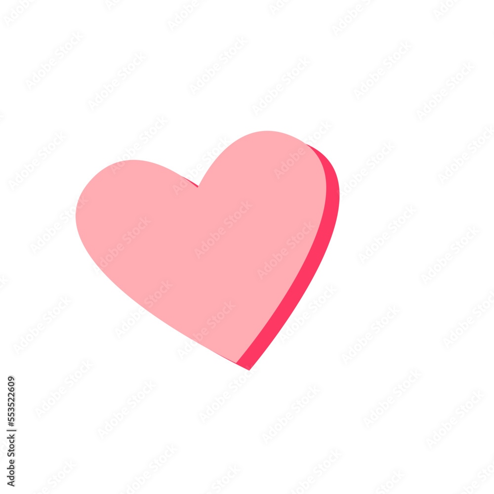 3d red heart on white background