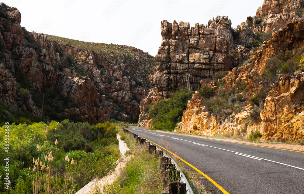 Uniondale Poort. A castle like structure is located halfway through the Poort, a picturesque route through the mountains. Uniondale Poort. A castle like structure is located halfway through the Poort, a picturesque route through the mountains.