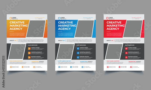 Corporate business flyer template design, magazine cover template.