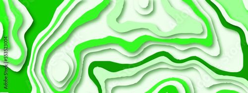 Abstract green papercut and color multilayer gradient on vector pattern background.
Paper cut Banner background in green color. Vector design Wavy geometric liquid flow graphic.
