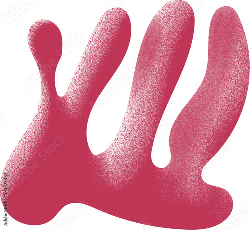 Matisse inspired contemporary collage poster with texture abstract organic shapes in magenta color, vector illustration