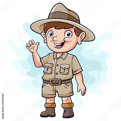Cartoon funny animal keepers isolated on white background