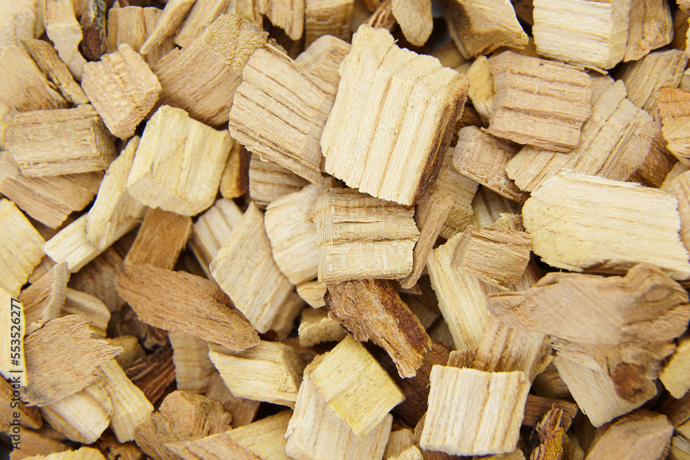 Wood chips for smocking texture background. Natural wood smoking chunks Wood chips for smocking texture background. Natural wood smoking chunks