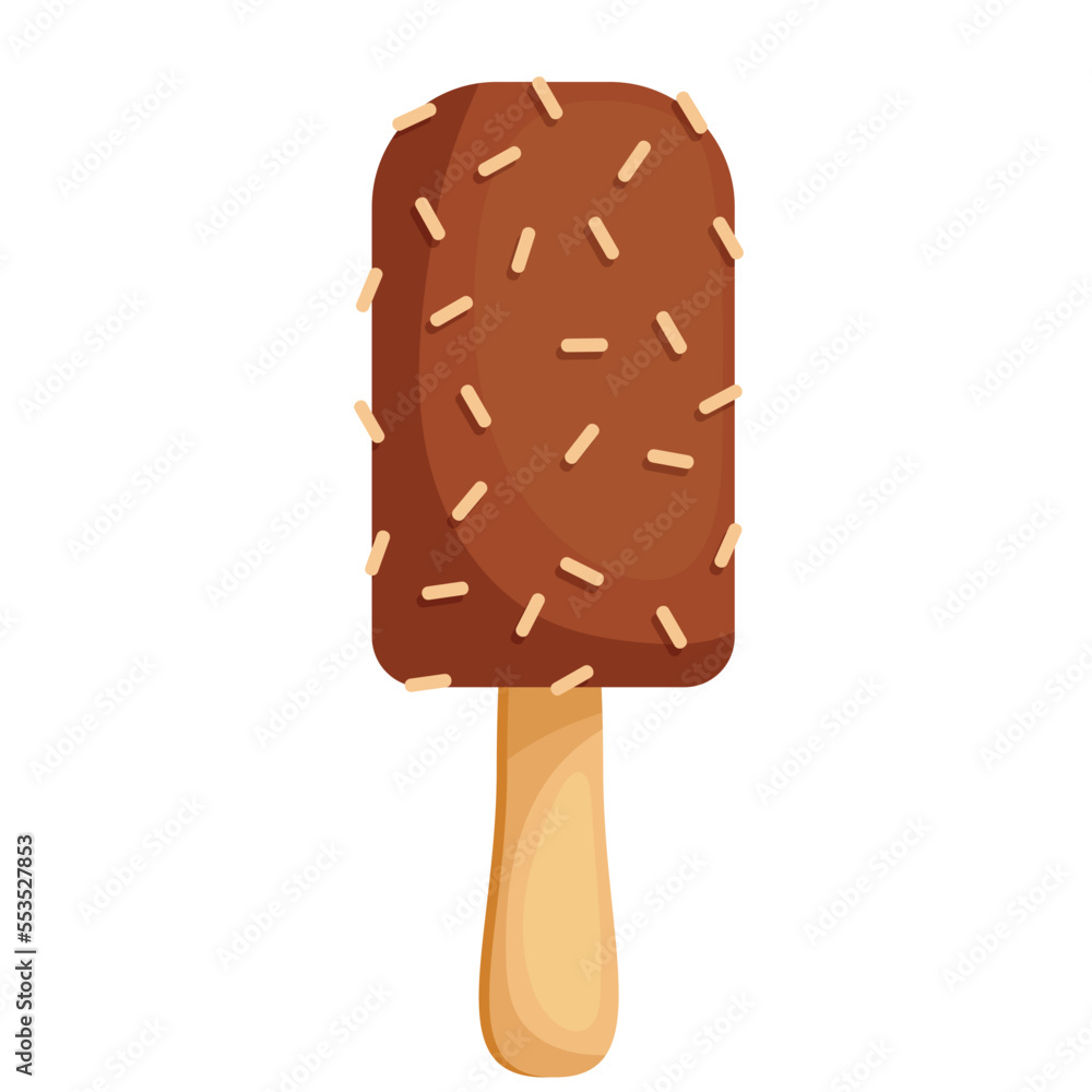 Sweet summer dessert, popsicle on a stick.Vector graphics. Sweet summer dessert, popsicle on a stick.Vector graphics.