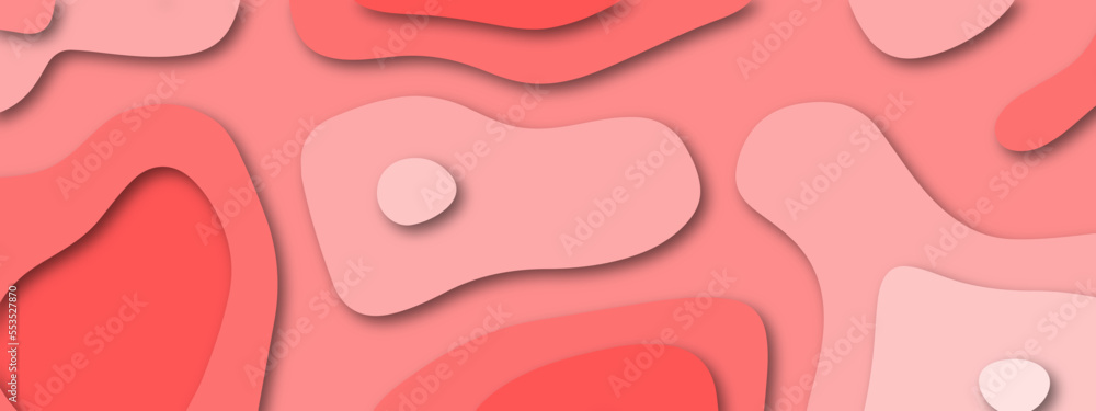 Red background.3D papercut layers, paper cut vector art background banner texture website template, wave paper cut.
Abstract red paper cut style red liquid paper waves abstract banner 