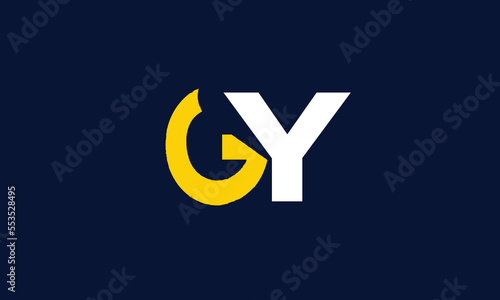Initials monogram logo GY,YG,G and Y