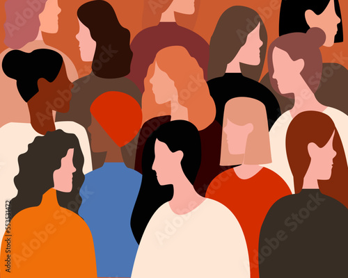 side view male and female characters of various nationalities.