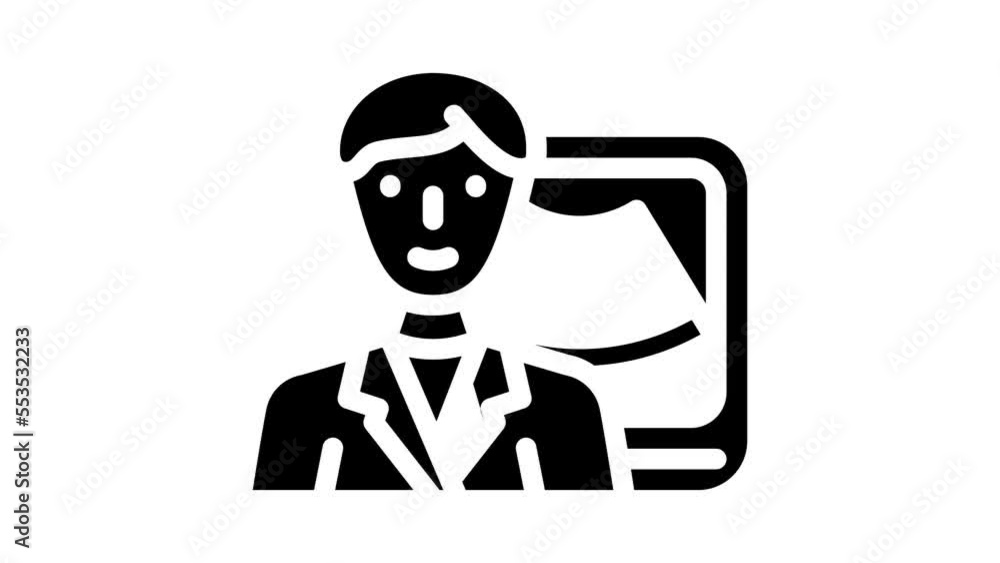 ultrasound medicine worker glyph icon animation ultrasound medicine worker glyph icon animation