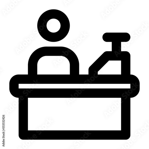 Cashier Counter Line Icon