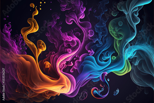 a modern illustraion of different smoky colors, background wallpaper style, generative ai technology