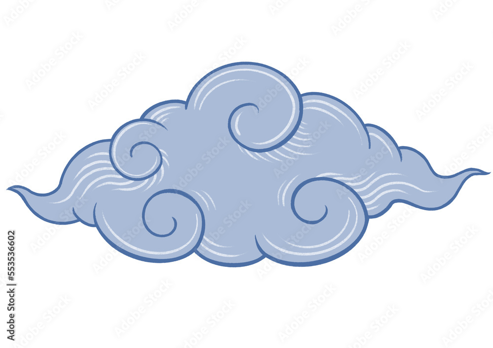 Blue oriental cloud illustration. Chinese element. Blue oriental cloud illustration. Chinese element.