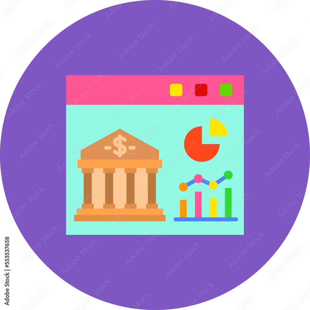 Website Analytics Multicolor Circle Flat Icon Website Analytics Multicolor Circle Flat Icon
