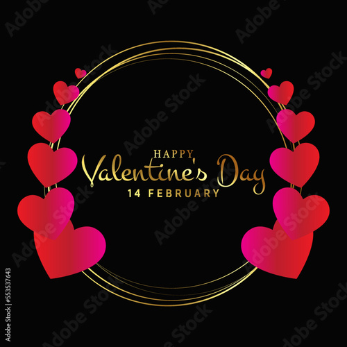 Free vector lovely frame with hearts for valentine's day.