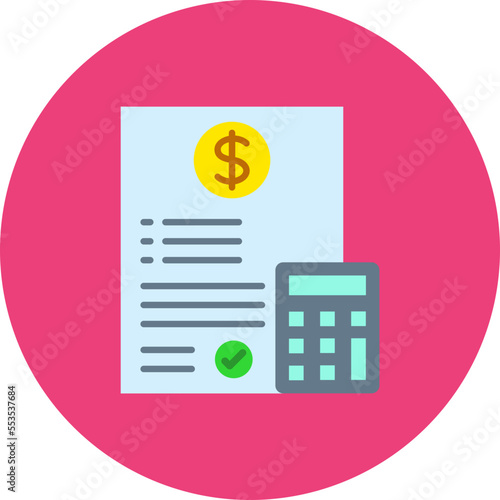 Accounting Multicolor Circle Flat Icon