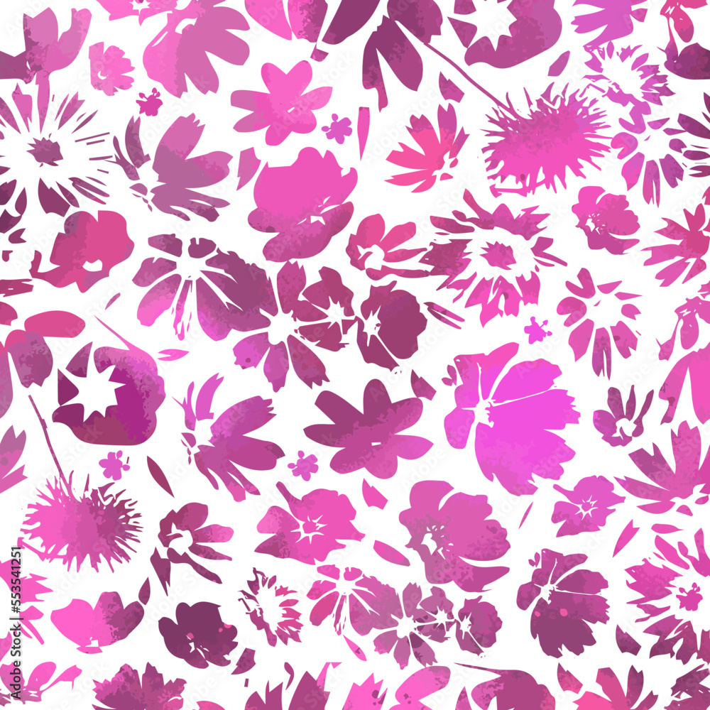 Vintage floral background. Pattern pink flowers. Vector illustration