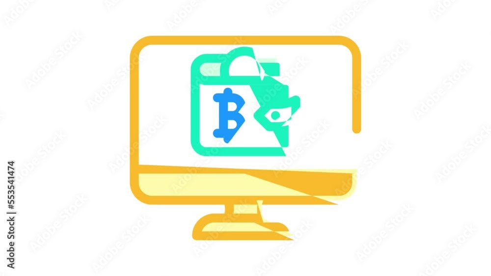 cryptocurrency digital wallet color icon animation cryptocurrency digital wallet color icon animation