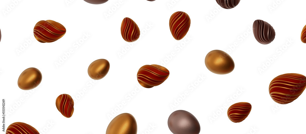 Luxury golden easter eggs isolated Luxury golden easter eggs isolated