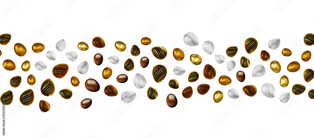 Luxury golden easter eggs isolated Luxury golden easter eggs isolated