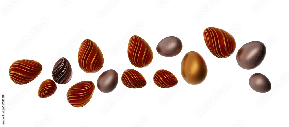 golden easter eggs; 3d rendered illustration golden easter eggs; 3d rendered illustration