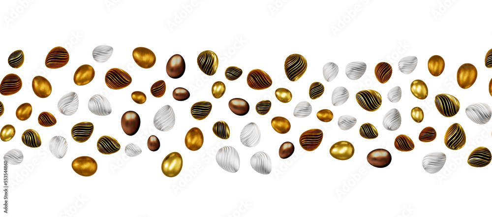 3d rendering of Easter glitter and black eggs 3d rendering of Easter glitter and black eggs