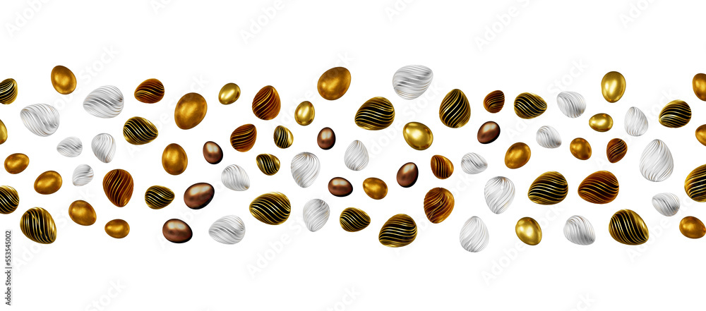 3d rendering of Easter glitter and black eggs 3d rendering of Easter glitter and black eggs