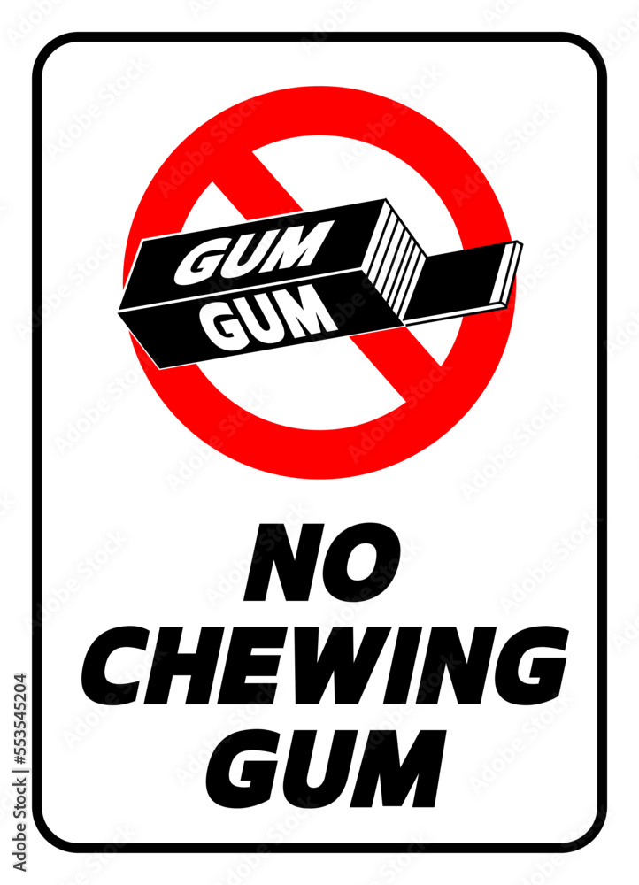 In Welchem Land Darf Man Kein Kaugummi Kauen No chewing gum. Prohibition sign with silhouette of chewing gum package
