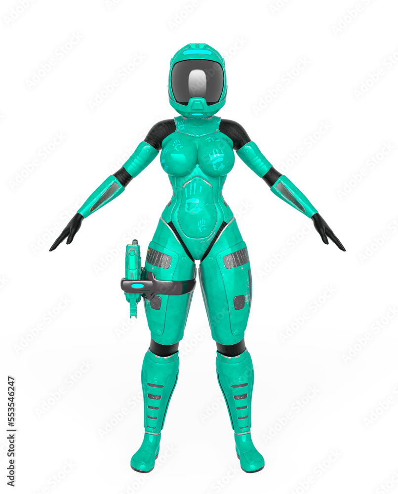 coolest astronaut girl in white background coolest astronaut girl in white background