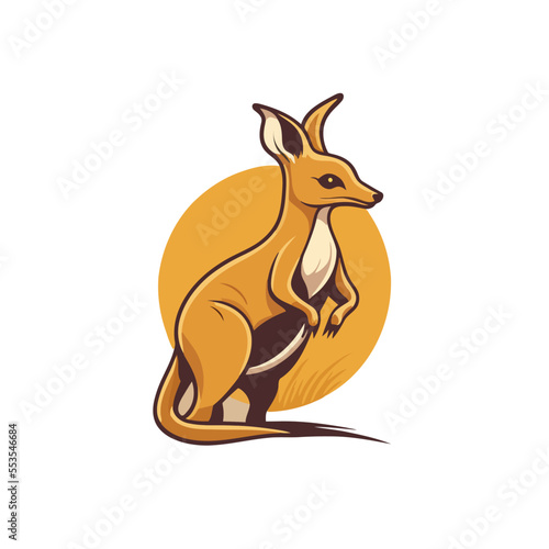 kangaroo wallaby australian animal wild character logo vector illustration
