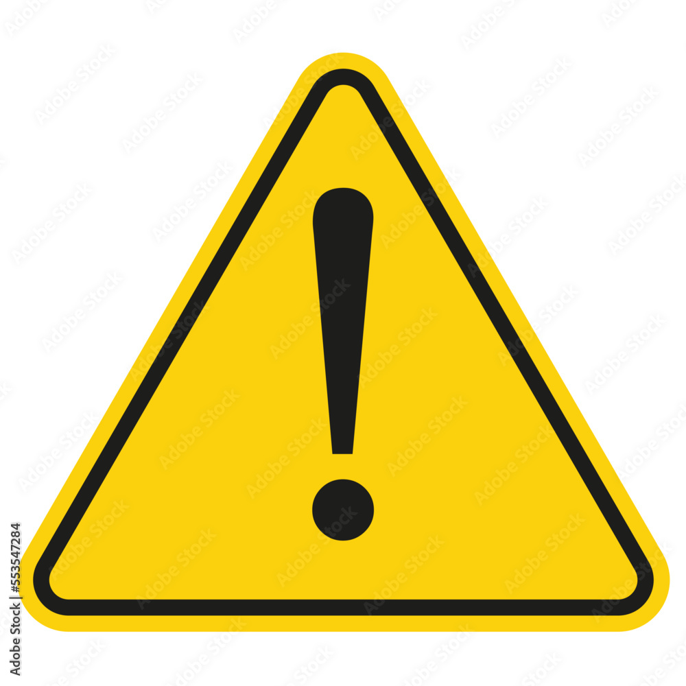 Yellow danger sign Yellow danger sign