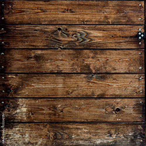 Wooden Background, rustic and vintage wood with nailed boards.