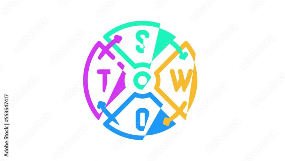swot analysis color icon animation swot analysis color icon animation