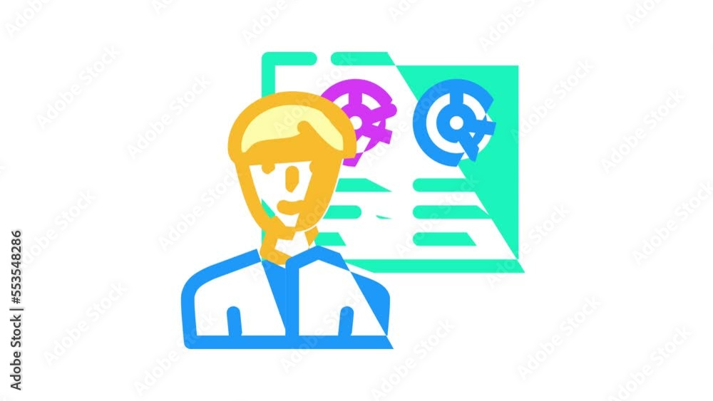 presentation of business consultant color icon animation presentation of business consultant color icon animation