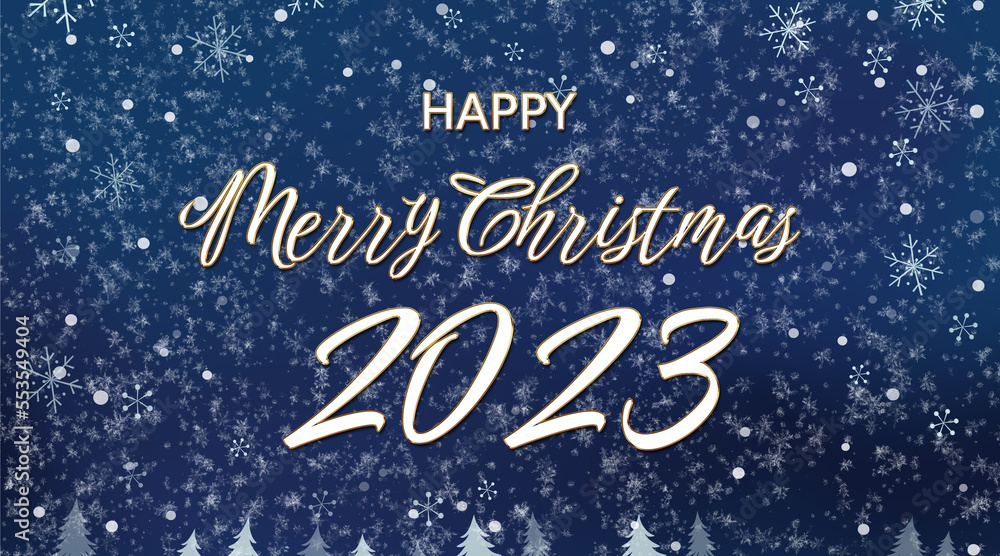 merry christmas lettering with snowflake background