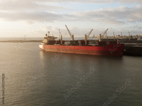 bulk ship in port elizabeth harbour