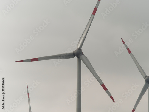 detail of  eolic power plant in a meadow © manola72