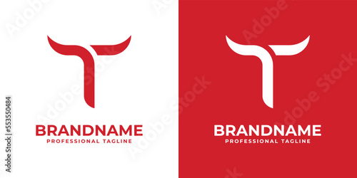 Letter T Bull Logo, suitable for any business related to Bull with T initial.